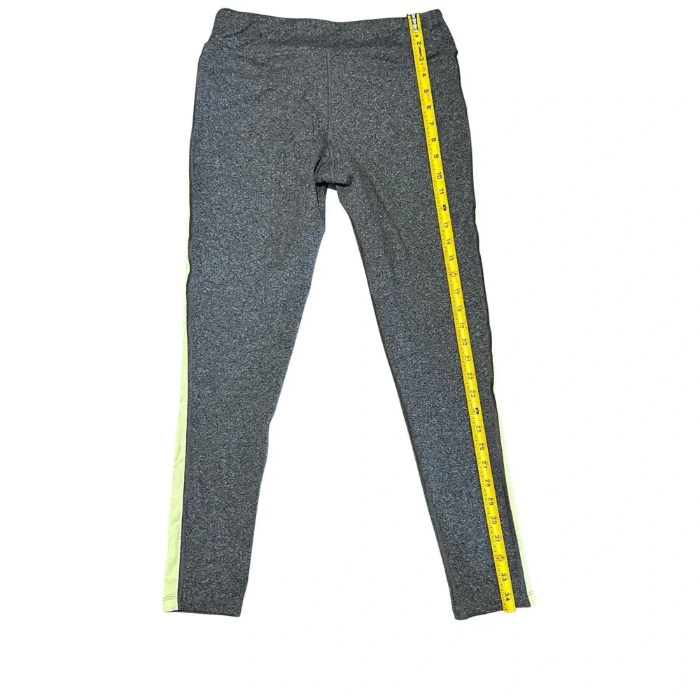 The North Face Side Stripe Women's Leggings Size M Gray/Lime Logo/Stripe RN61661